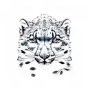 Snow leopard in suit tattoo design idea
