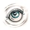 eye lines clouds rain  tattoo design idea