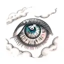eye lines clouds rain  tattoo design idea