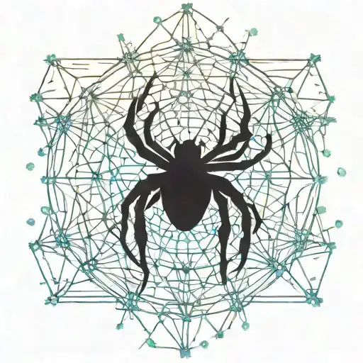 spider and web plus little stars and hearts     tattoo design idea