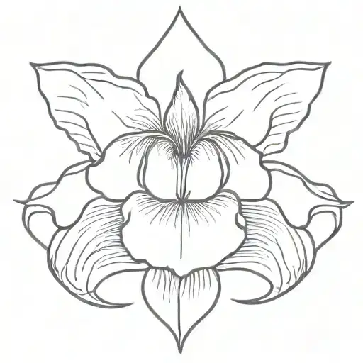 iris flower blooming with a Egyptian eye surrounding it tattoo design idea
