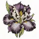 iris flower blooming with a Egyptian eye inside tattoo design idea