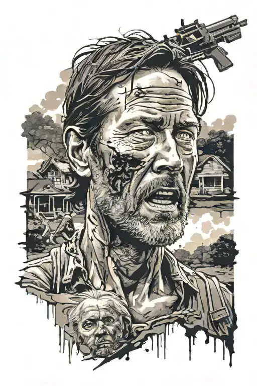 the walking dead half alive tattoo design idea