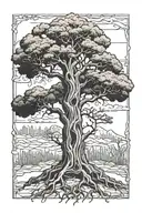 the walking dead tree tattoo design idea