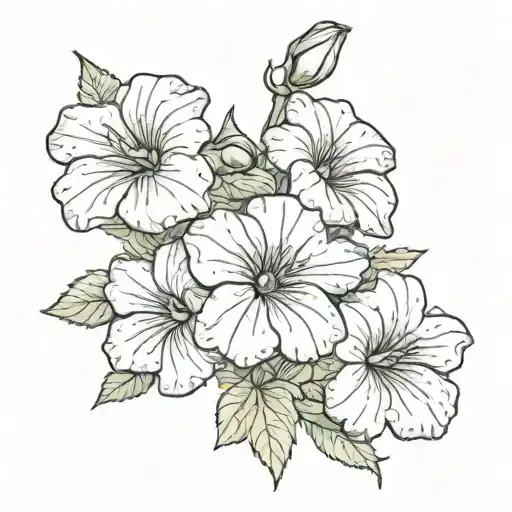 petunia flowers tattoo design idea