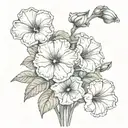 petunia flowers tattoo design idea