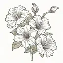 petunia flowers tattoo design idea