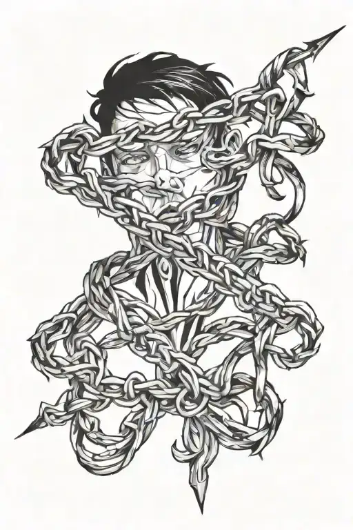barbed wire wrapped around collar bone  tattoo design idea
