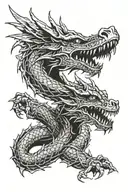 barbed wire wrapped around collar bone dragon holding tattoo design idea