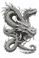 barbed wire wrapped around collar bone dragon holding tattoo design idea