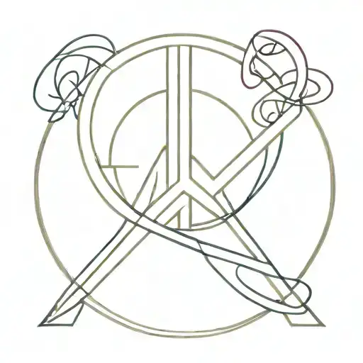 peace sign Gemini zodiac sign intertwined symbolizing the client's love tattoo design idea