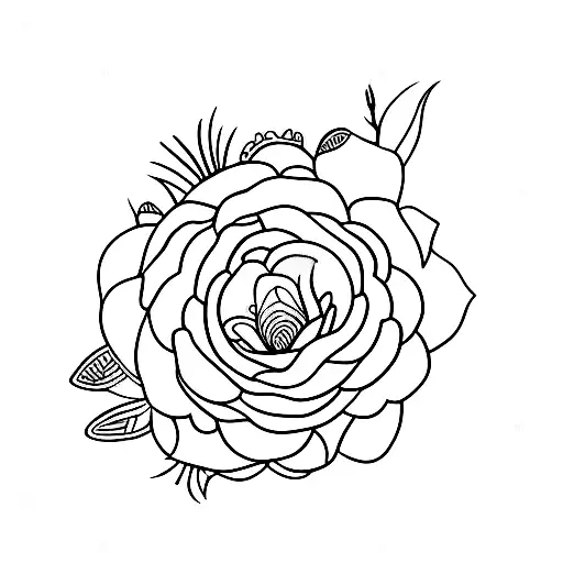 flower capricorn tattoo design idea