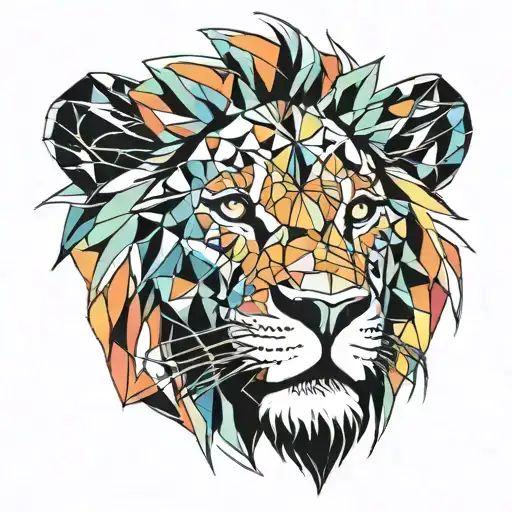 colorfull lion face tattoo design tattoo design idea