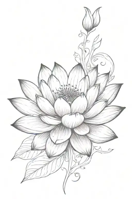 Spinal tattoo: Lotus flower tattoo design idea