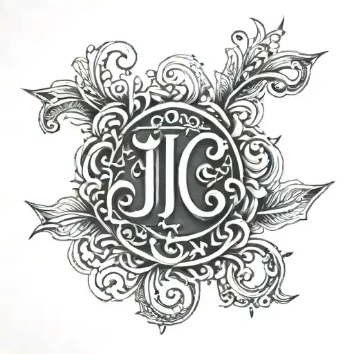 Bracelet tattoo with letters JJ tattoo design idea
