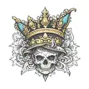 queens crown with a D tattoo design idea