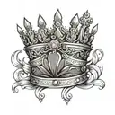 queens crown with a D tattoo design idea