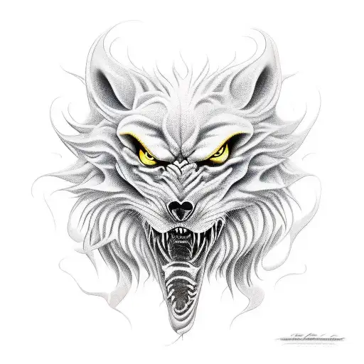 corvo e lobo tattoo design idea