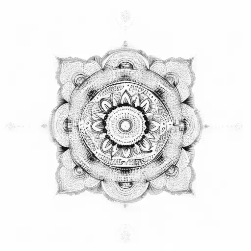 111 with mandala tattoo design idea