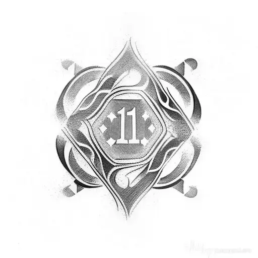 number 111 tattoo design idea