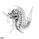 Aztec Chicano Dragon tattoo design idea