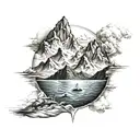 Oceans and mountains  tattoo design idea