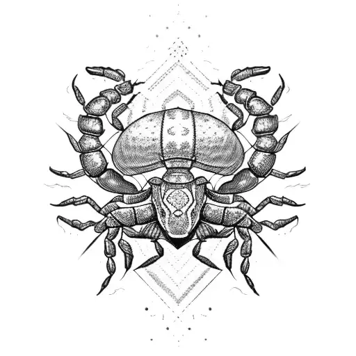 Scorpion with medina last name  tattoo design idea