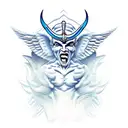 angel devil taurus tattoo design idea