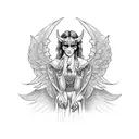 angel devil taurus tattoo design idea
