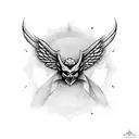 angel devil taurus tattoo design idea