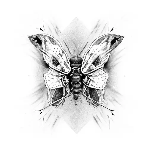  deaths head moth tattoo design idea