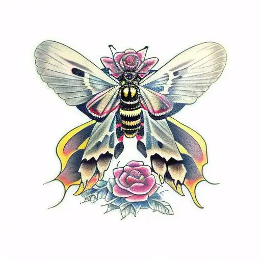  deaths head hawk moth tattoo design idea