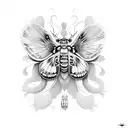  deaths head moth tattoo design idea