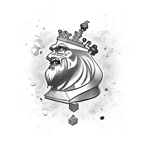 crazy chess piece in which half is white and half is black tattoo design idea