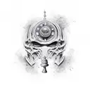 bishop chess piece in which half is white and half is black tattoo design idea