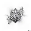 bishop chess piece in which half is white and half is black tattoo design idea