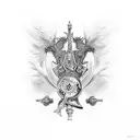 bishop chess piece in which half is white and half is black tattoo design idea