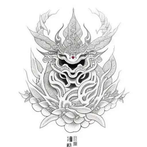 elder, leaf god tattoo design idea