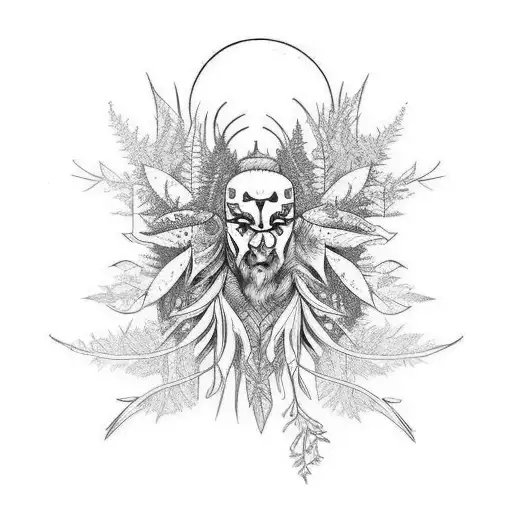 elder, forest god tattoo design idea