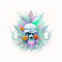 elder, leaf god tattoo design idea