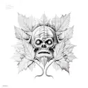 elder, leaf god tattoo design idea