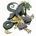 The character Suguru Geto from the anime Jujutsu Kaisen with his dragon tattoo design idea