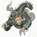 The character Suguru Geto from the anime Jujutsu Kaisen with his dragon tattoo design idea