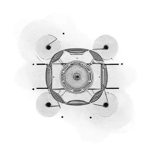 A geometric design of a motocross track on a vinyl record tattoo design idea