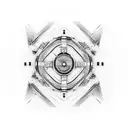 A geometric design of a motocross track on a vinyl record tattoo design idea