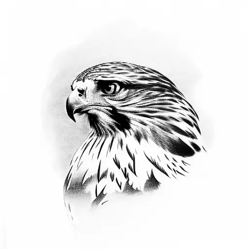 red tailed hawk tattoo design idea