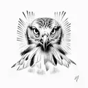 red tailed hawk tattoo design idea