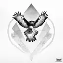 red tailed hawk full body tattoo design idea