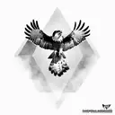 red tailed hawk full body tattoo design idea