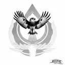 red tailed hawk full body tattoo design idea